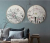 Circular ink-wash lotus flower decorative painting, study and living room hanging painting, exquisite artistic frame Specification image